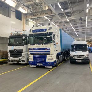 Trucks on boat to Norway