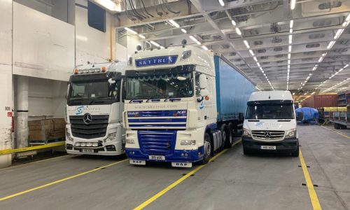 Trucks on boat to Norway