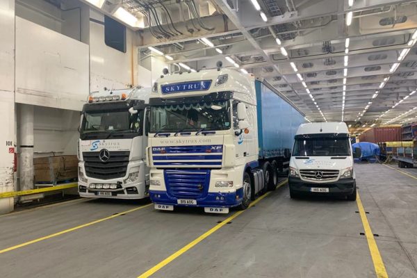 Trucks on boat to Norway